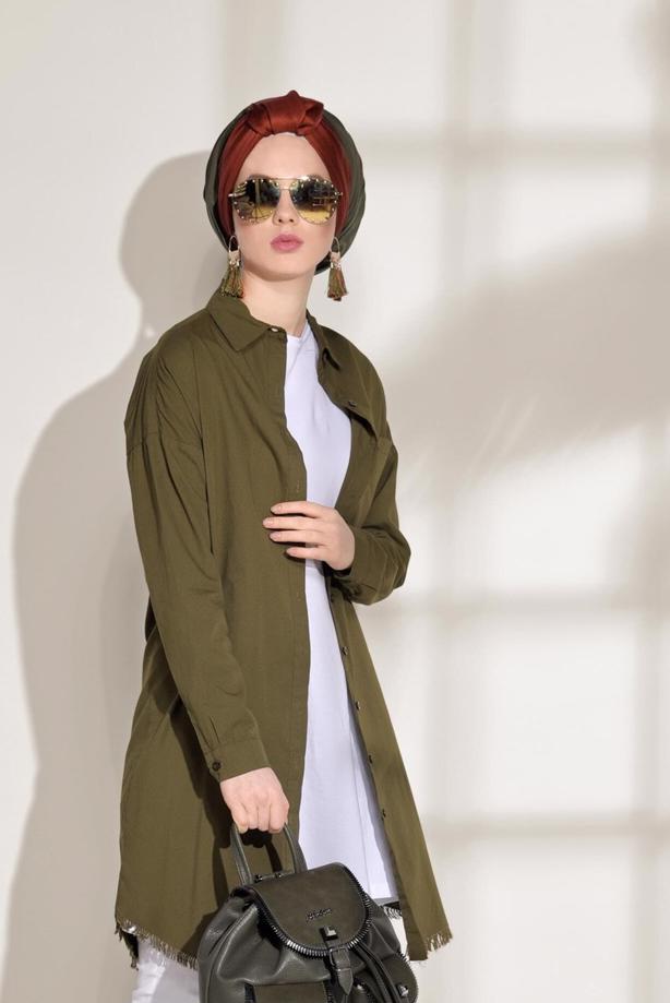 Hijab clothing  POCKET DETAILED SPORTS TUNIC 3614  - TRENDTESETTÜR