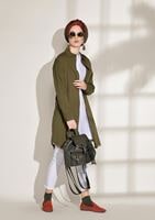 Hijab clothing KHAKI POCKET DETAILED SPORTS TUNIC 3614 