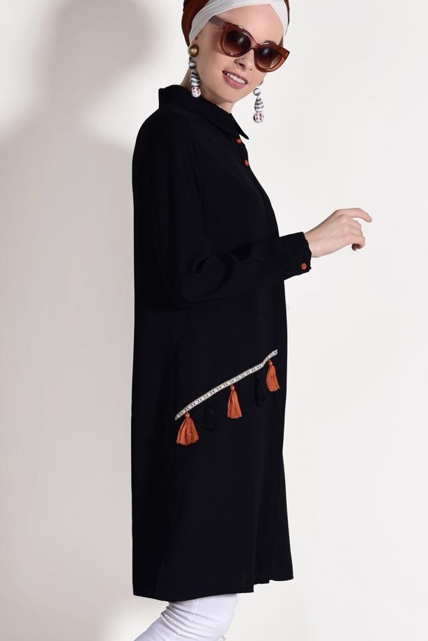 Vêtements hijab  FRINGE DETAILED TUNIC 3623  - TRENDTESETTÜR
