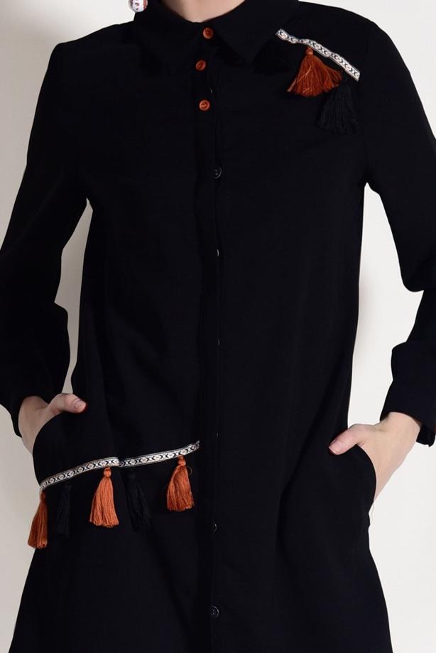 Vêtements hijab  FRINGE DETAILED TUNIC 3623  - TRENDTESETTÜR