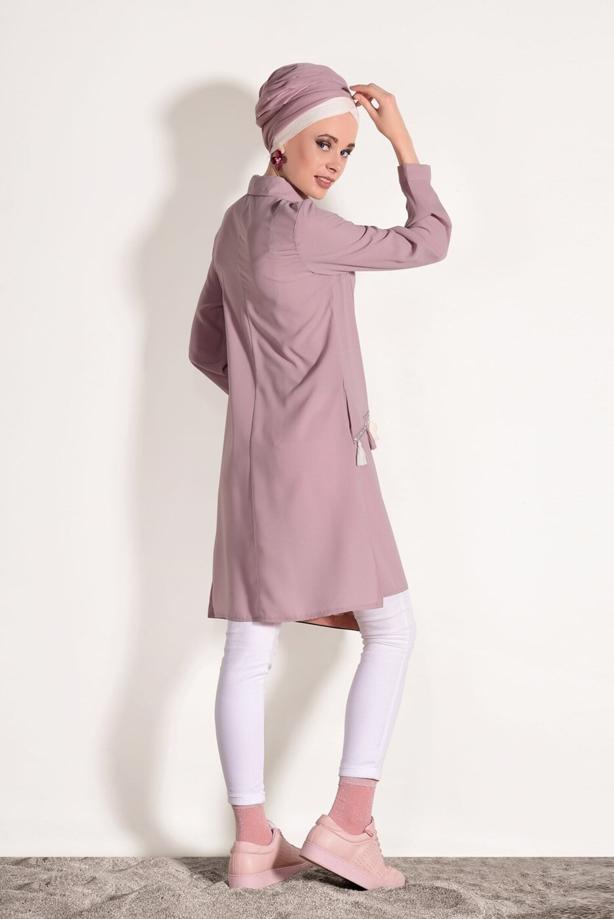 Vêtements hijab  FRINGE DETAILED TUNIC 3623  - TRENDTESETTÜR
