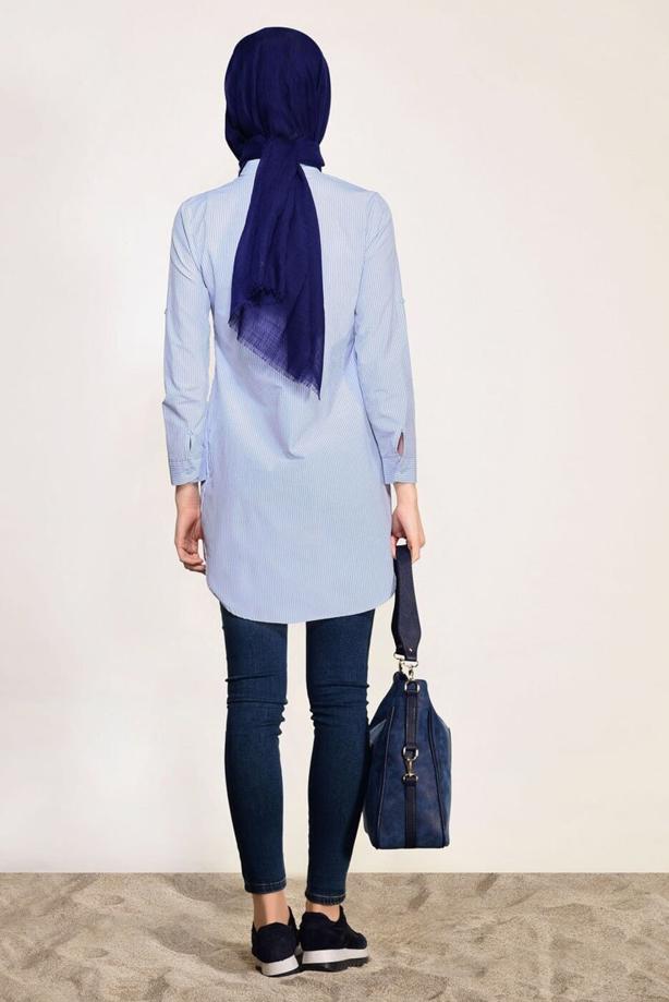 Vêtements hijab  STRIPED TUNIC 3809  - TRENDTESETTÜR