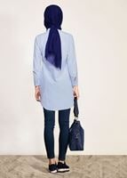 Vêtements hijab BLEU TUNIQUE À RAYURES 3809 