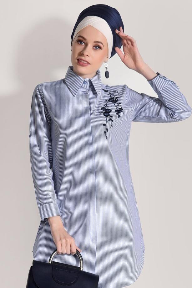 Vêtements hijab  STRIPED TUNIC 3809  - TRENDTESETTÜR