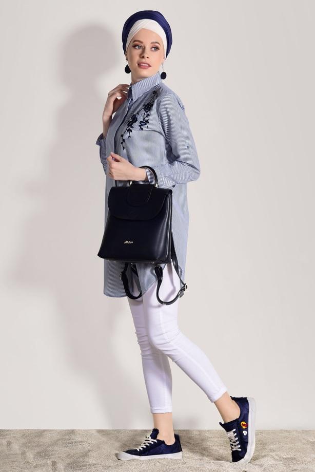 Vêtements hijab  STRIPED TUNIC 3809  - TRENDTESETTÜR