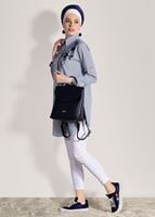 Hijab clothing NAVY BLUE STRIPED TUNIC 3809 