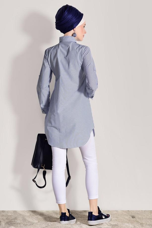Vêtements hijab  STRIPED TUNIC 3809  - TRENDTESETTÜR