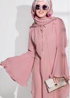 Tesettür giyim PUDRA T 3951 ModaBu- İspanyol Kol  Bağcıklı Tunik
