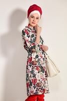 Vêtements hijab ÉCRU TUNIQUE IMPRIMÉ FEUILLE 3976