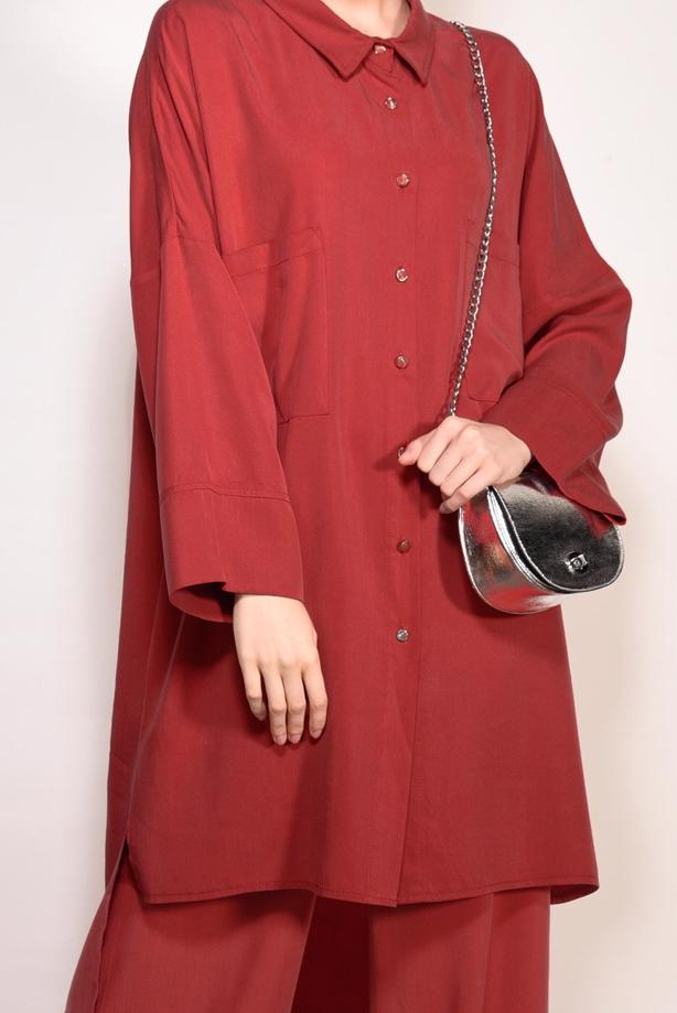 Vêtements hijab  BUTTONED POCKET DETAILED SUIT WITH PANTS 4003  - TRENDTESETTÜR