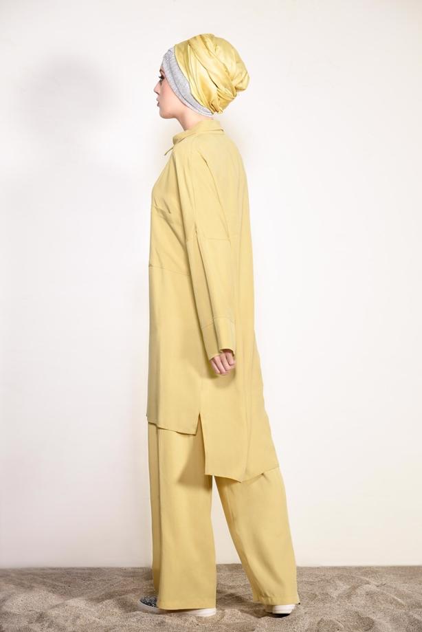 Vêtements hijab  BUTTONED POCKET DETAILED SUIT WITH PANTS 4003  - TRENDTESETTÜR