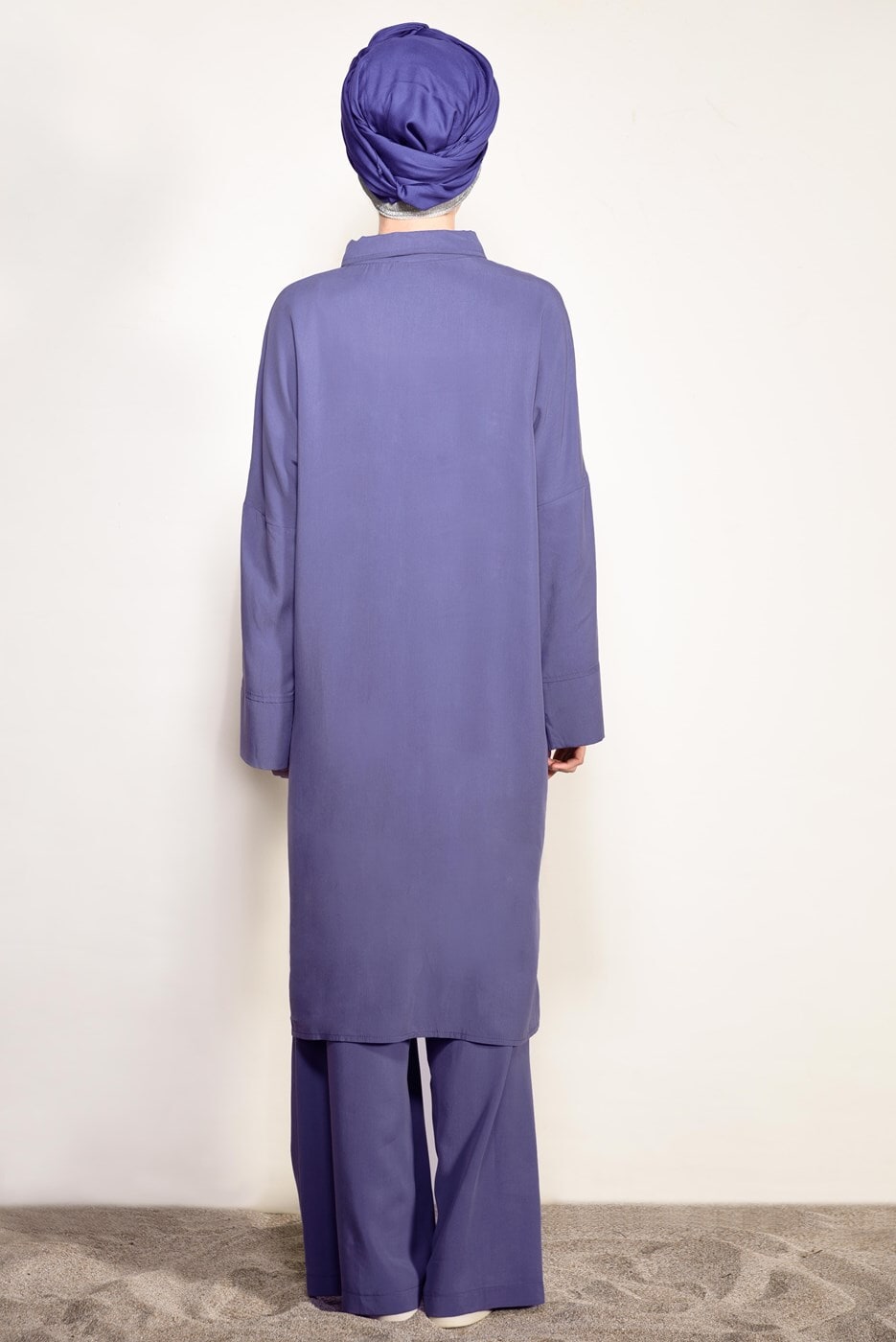 Vêtements hijab BLEU MARINE COSTUME PANTALON 2 PIÈCES DÉTAILLÉ AVEC POCHE SUR LE DEVANT 4003 