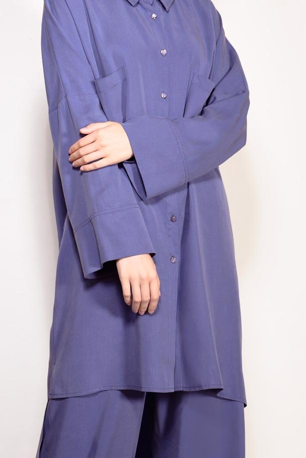 Vêtements hijab  BUTTONED POCKET DETAILED SUIT WITH PANTS 4003  - TRENDTESETTÜR