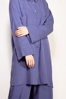 Tesettür giyim LACİVERT ÖNÜ DÜĞMELİ CEP DETAYLI 2&prime;Lİ PANTOLONLU TAKIM 4003