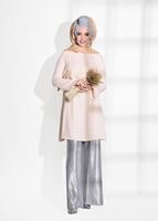 Tesettür giyim PEMBE GÜPÜR DETAYLI TUNİK 4430