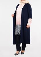 Tesettür giyim PUDRA CEKETLİ DESENLİ TUNİK T 4446
