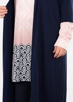 Tesettür giyim PUDRA CEKETLİ DESENLİ TUNİK T 4446