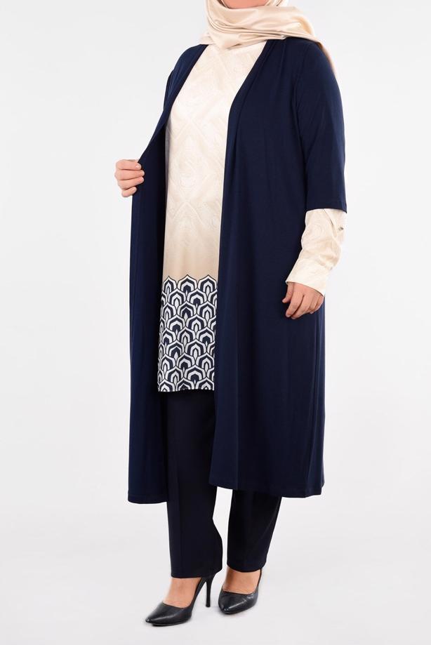 Vêtements hijab BEIGE TUNIQUE 2 PIÈCES IMPRIMÉE 4446 - TRENDTESETTÜR