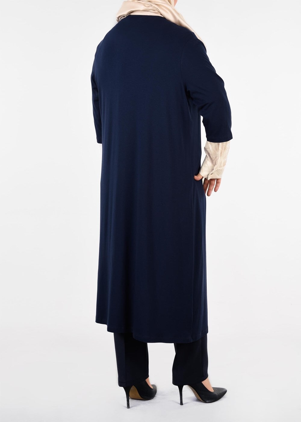 Tesettür giyim BEJ DESENLİ 2&prime;Lİ  TUNİK 4446 