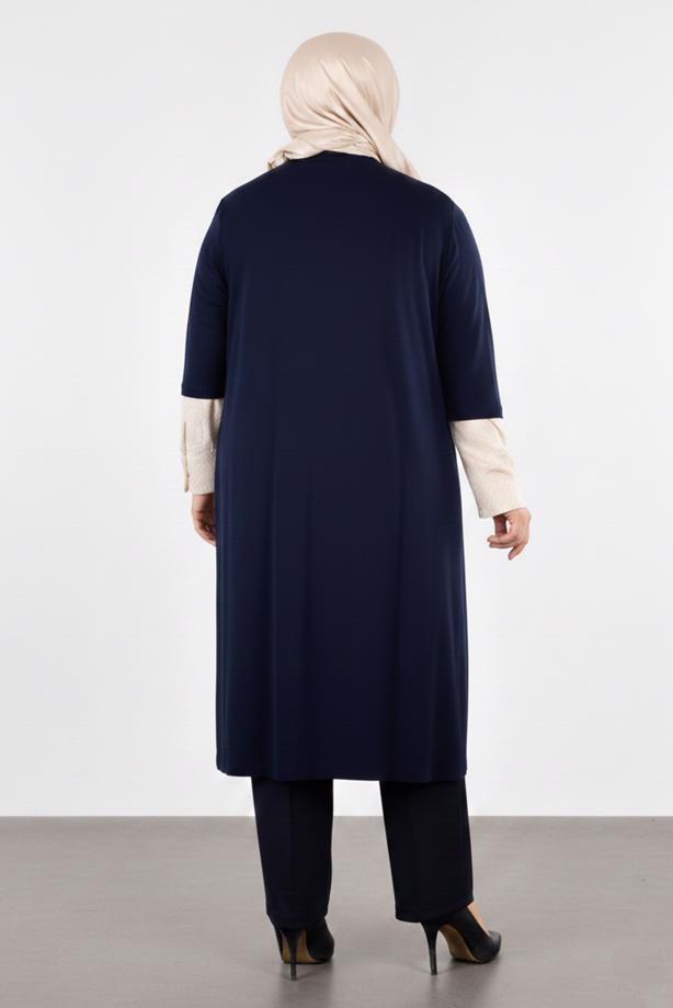 Vêtements hijab BEIGE TUNIQUE 2 PIÈCES IMPRIMÉE 4446 - TRENDTESETTÜR