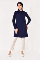 Tesettür giyim LACİVERT CEP DETAYLI TUNİK 4460 