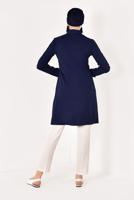 Tesettür giyim LACİVERT CEP DETAYLI TUNİK 4460 