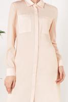 Tesettür giyim PUDRA CEP DETAYLI TUNİK 4460 