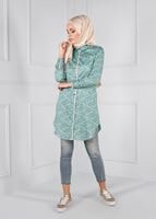 Tesettür giyim YEŞİL T 4467 Rimi Saten 5018 Tunik-Alv Fashion