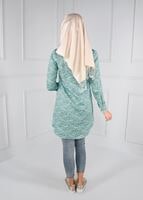 Tesettür giyim YEŞİL T 4467 Rimi Saten 5018 Tunik-Alv Fashion