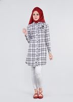 Tesettür giyim SİYAH EKOSE TUNİK 4468 