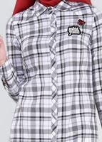 Tesettür giyim SİYAH EKOSE TUNİK 4468 