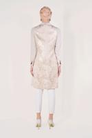 Tesettür giyim PUDRA JAKAR YELEKLİ 2&prime;Lİ TUNİK 4475