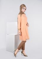 Tesettür giyim PUDRA İŞLEME DETAYLI MULTİ ŞİFON TUNİK 4485