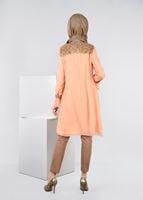 Tesettür giyim PUDRA İŞLEME DETAYLI MULTİ ŞİFON TUNİK 4485