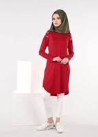 Tesettür giyim KIRMIZI T 4487 New Viscon Lycra Tesettür Tunik-Alv Fashion