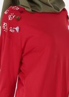 Tesettür giyim KIRMIZI T 4487 New Viscon Lycra Tesettür Tunik-Alv Fashion