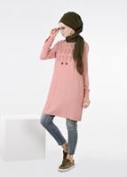 Tesettür giyim PUDRA İŞLEME DETAYLI TUNİK 4499 