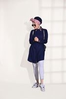 Tesettür giyim LACİVERT YAKASI VE MANŞETLERİ İŞLEME DETAYLI TUNİK 4514 