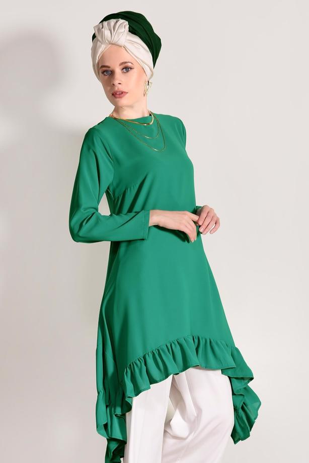 Vêtements hijab  ASYMMETRIC RUFFLED TUNIC 5003  - TRENDTESETTÜR