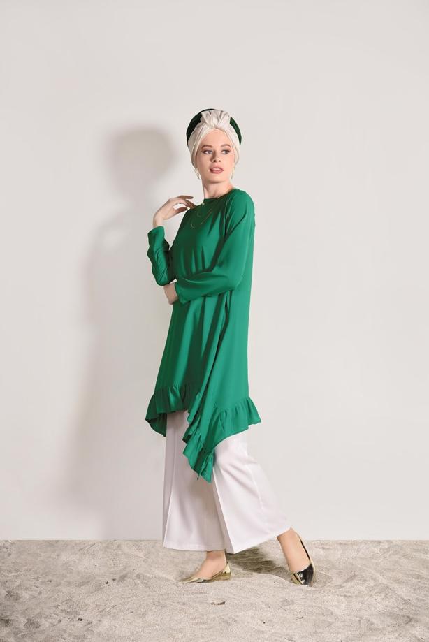 Vêtements hijab  ASYMMETRIC RUFFLED TUNIC 5003  - TRENDTESETTÜR