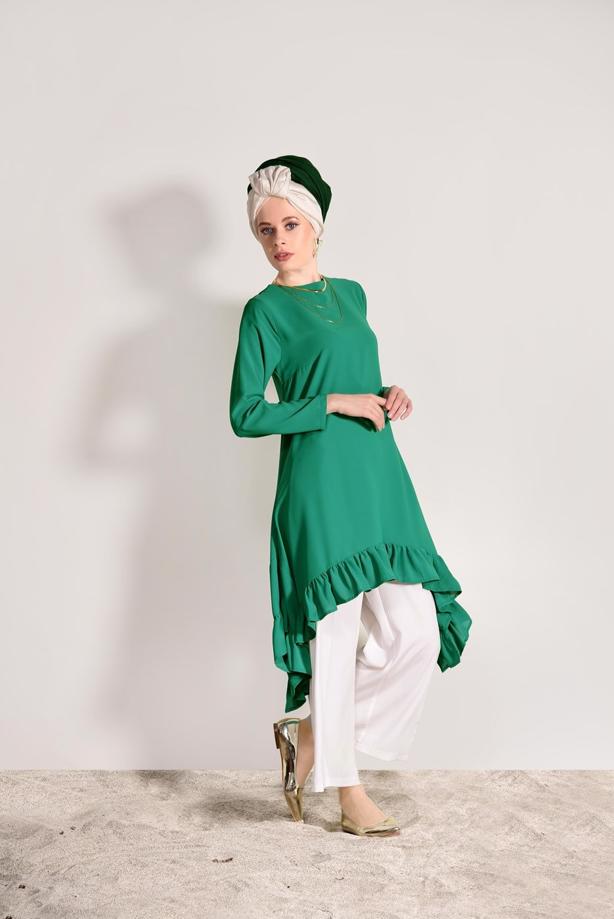 Vêtements hijab  ASYMMETRIC RUFFLED TUNIC 5003  - TRENDTESETTÜR