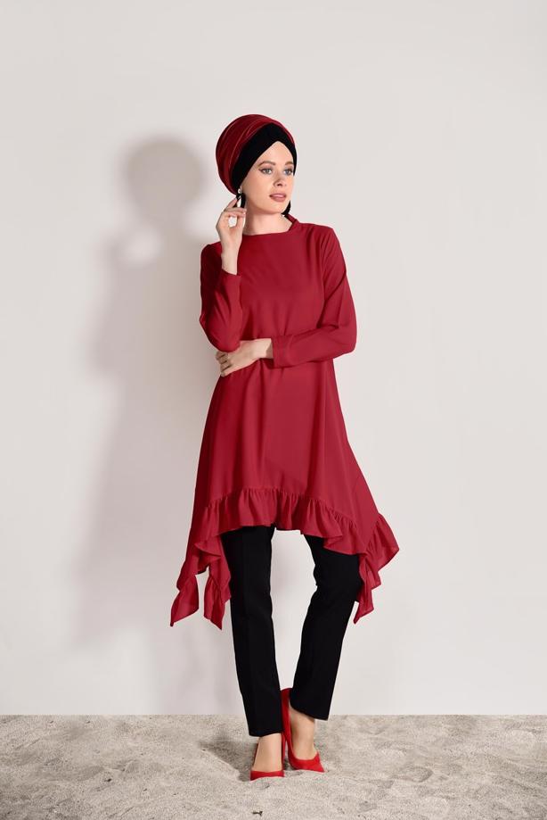 Vêtements hijab  ASYMMETRIC RUFFLED TUNIC 5003  - TRENDTESETTÜR