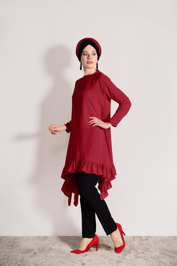 Vêtements hijab  ASYMMETRIC RUFFLED TUNIC 5003  - TRENDTESETTÜR