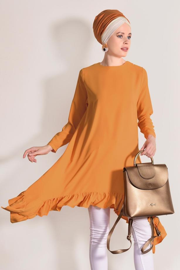 Vêtements hijab  ASYMMETRIC RUFFLED TUNIC 5003  - TRENDTESETTÜR