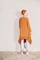 Hijab clothing ORANGE ASYMMETRIC RUFFLED TUNIC 5003 