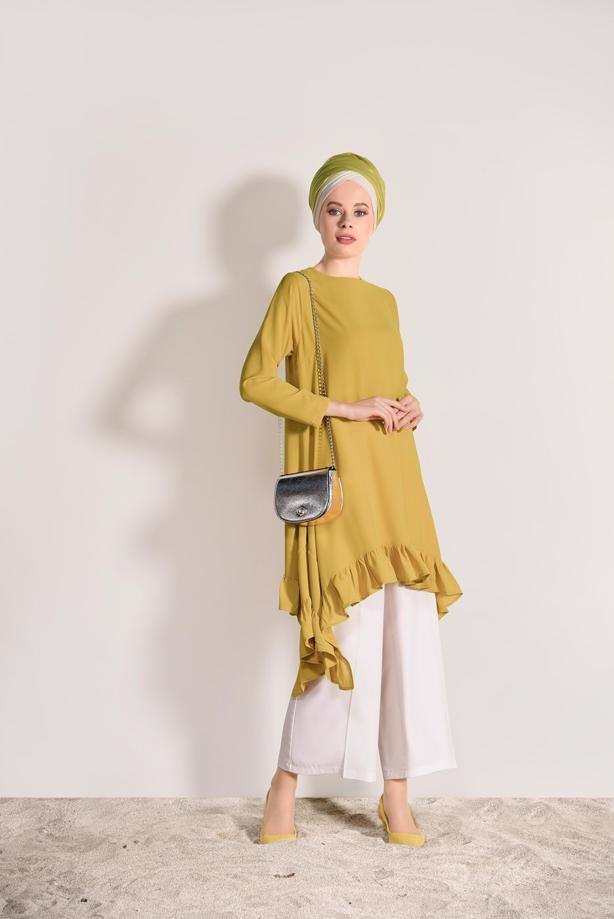 Vêtements hijab  ASYMMETRIC RUFFLED TUNIC 5003  - TRENDTESETTÜR