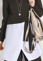 Tesettür giyim HAKİ T 5004 Loreen- Kuşaklı Tunik