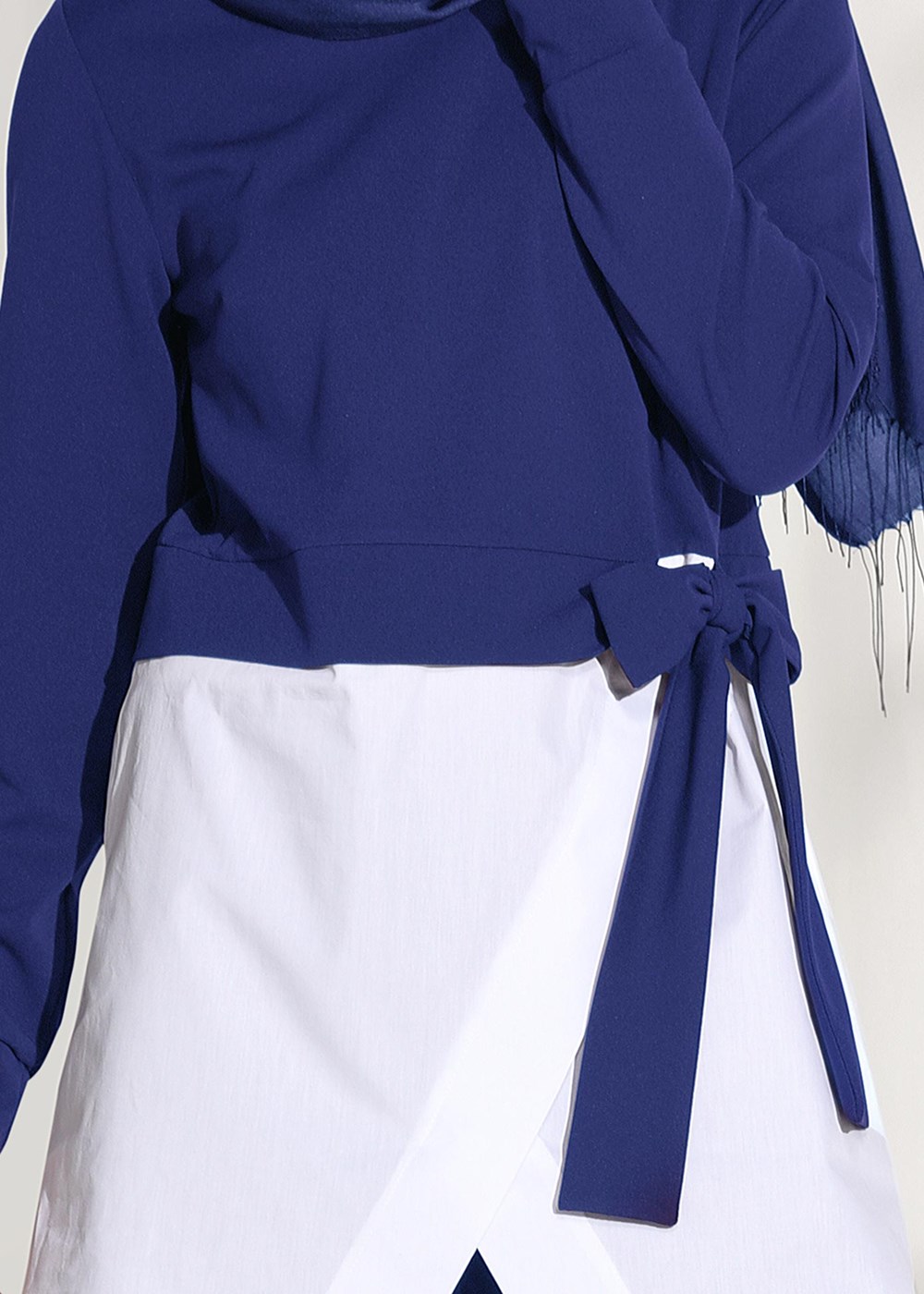 Tesettür giyim LACİVERT T 5004 Loreen- Kuşaklı Tunik