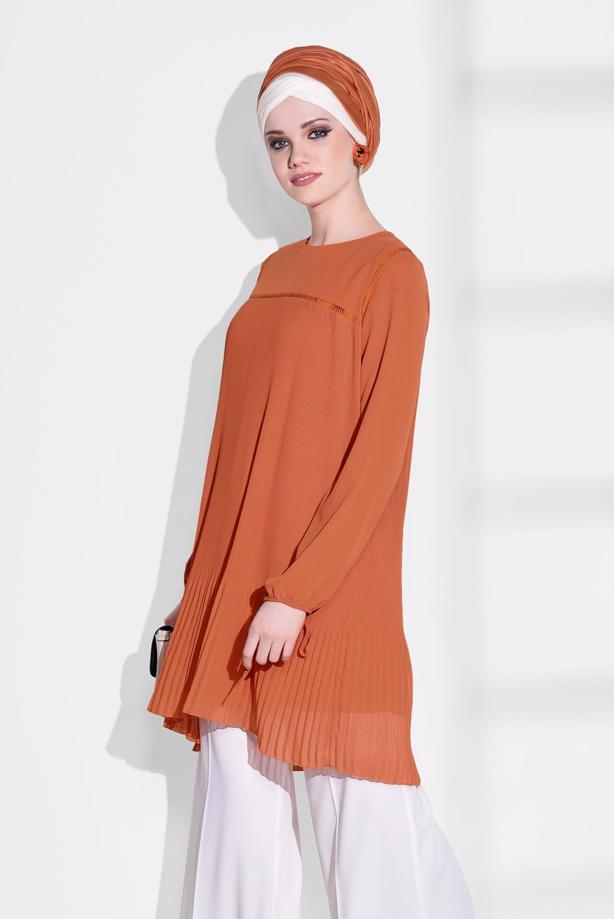 Tesettür giyim  PİLİSE DETAYLI TUNİK 5054  - TRENDTESETTÜR