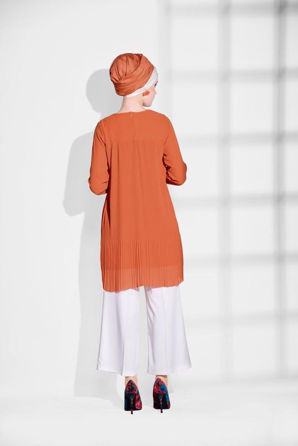 Tesettür giyim  PİLİSE DETAYLI TUNİK 5054  - TRENDTESETTÜR